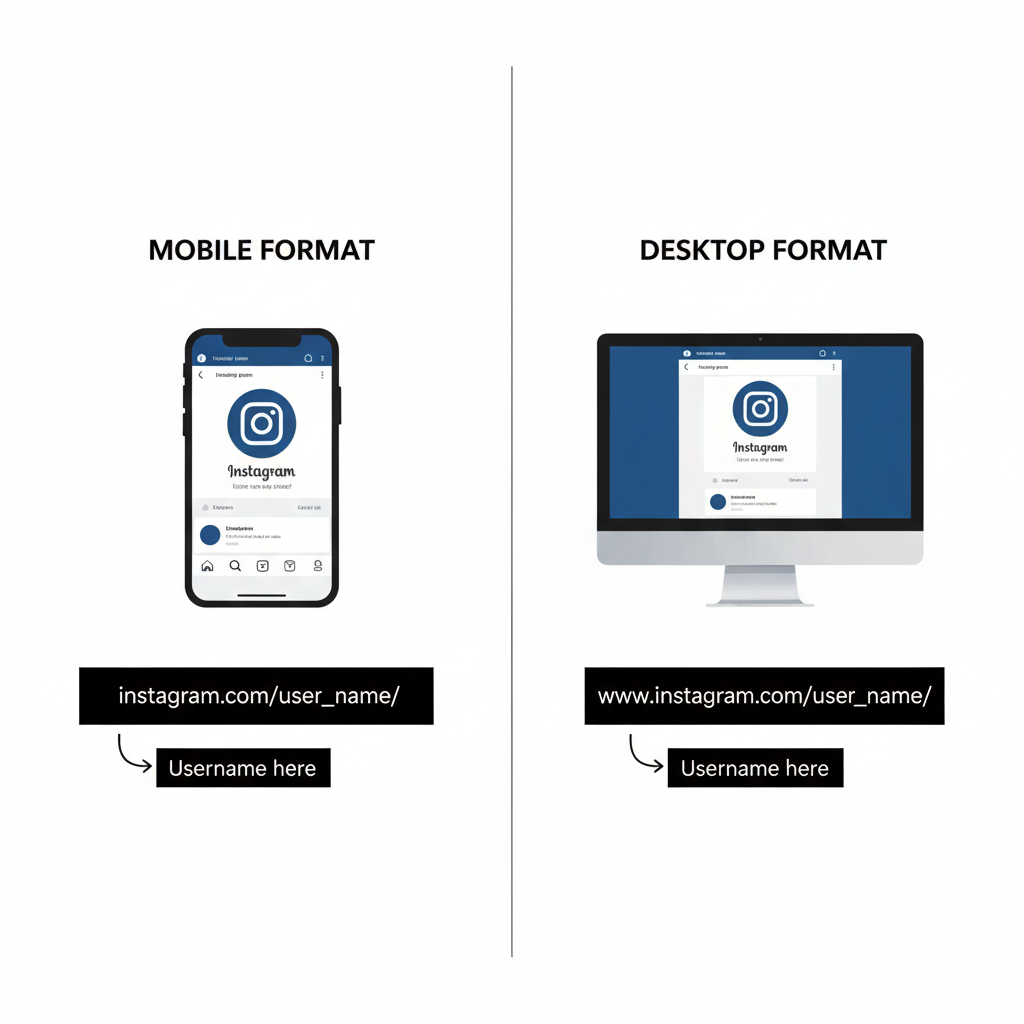 On Desktop — how to share ig account link