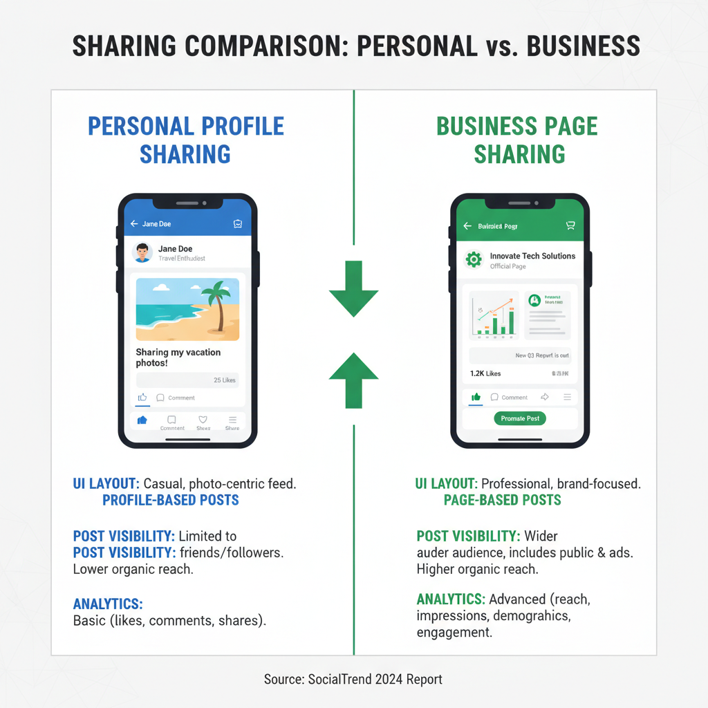 Steps: — how to share on facebook business page effectively