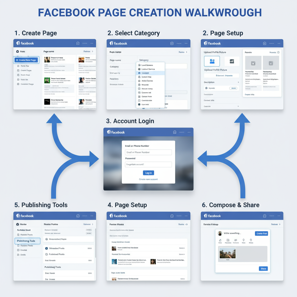Navigate to “Create Page” and Enter Basic Info — how to start a page on facebook