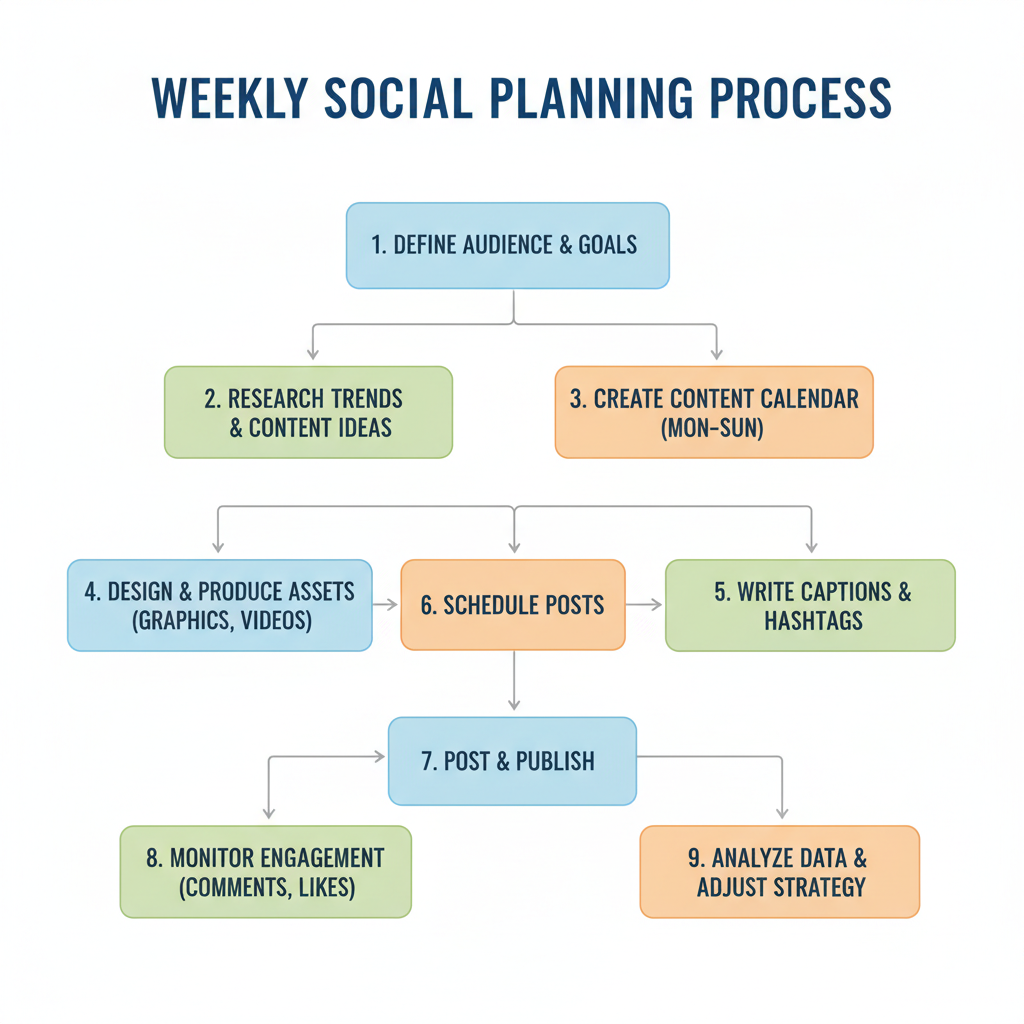 Step-by-Step Planning — how to stay active on social media for consistent growth