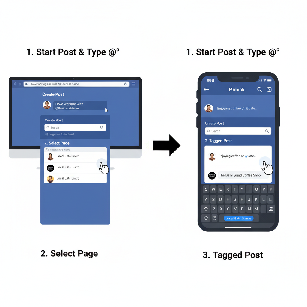 Tagging a Business Page from a Post (Desktop) — how to tag a business page on facebook