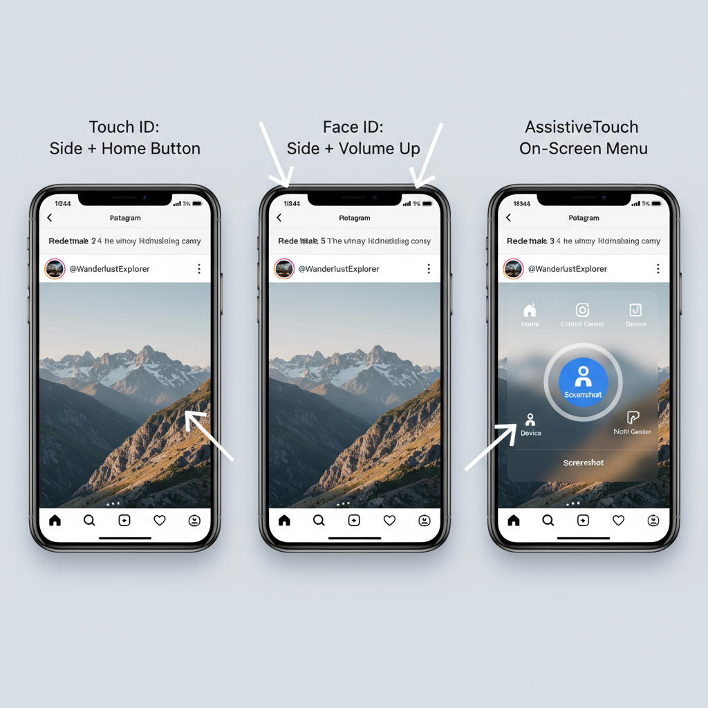 Method 3: AssistiveTouch Shortcut — how to take a screenshot on instagram