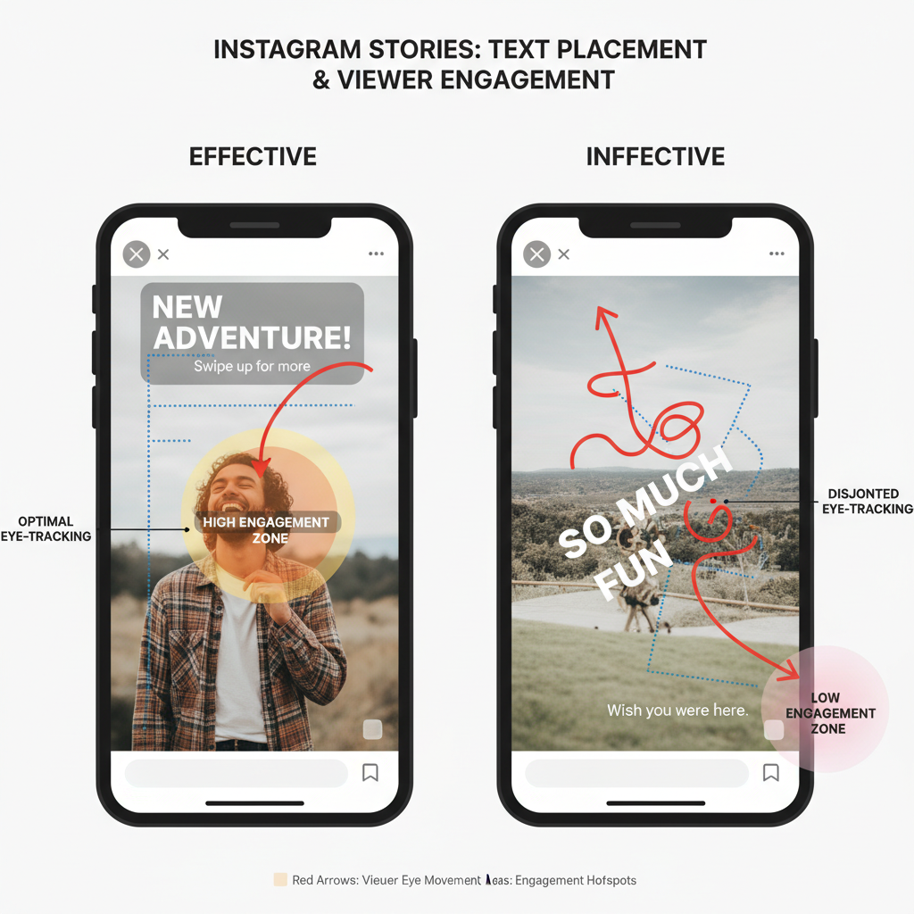 Strategic Text Placement to Guide the Viewer’s Eye — how to use instagram stories text for engagement