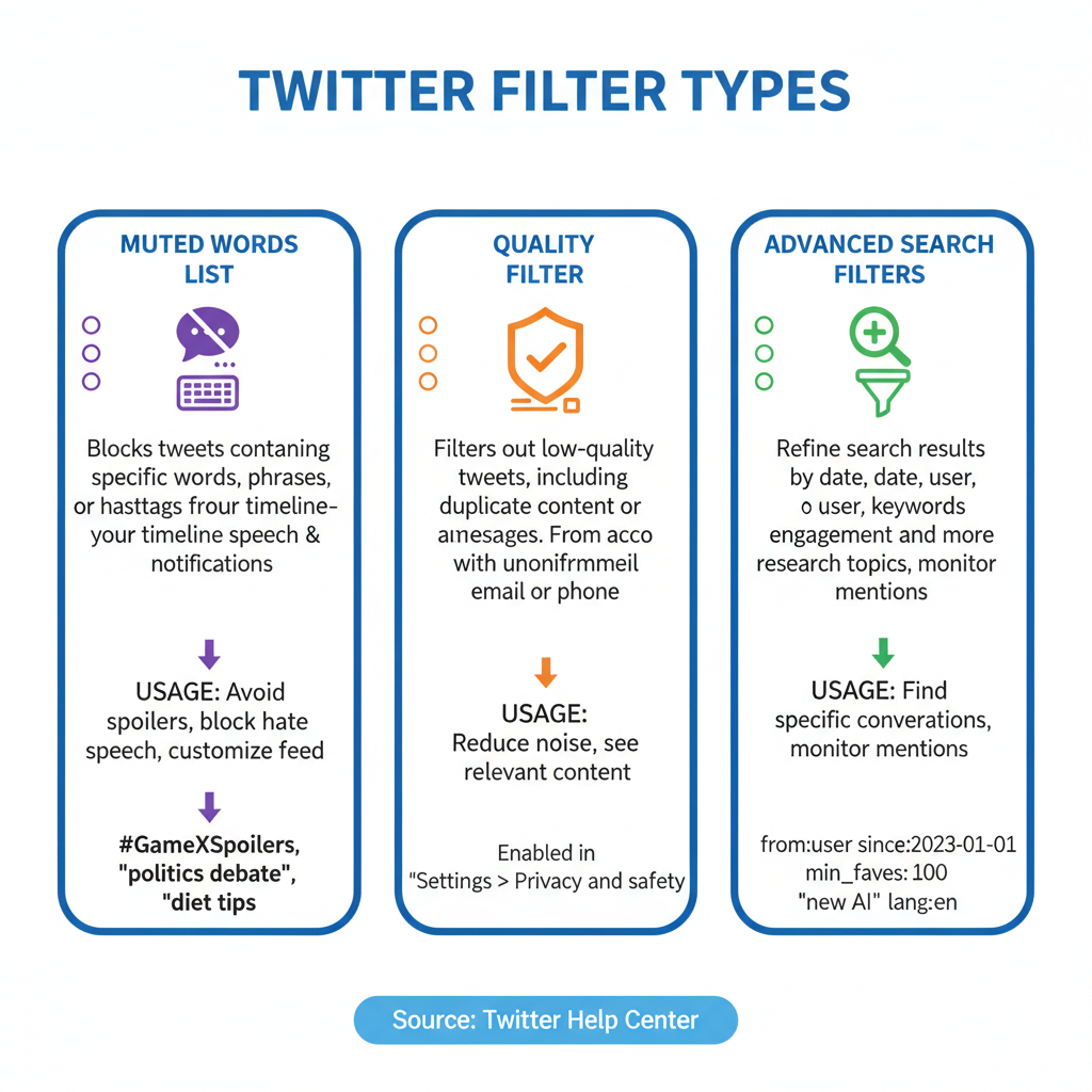 Using Twitter Filters to Curate a Cleaner Timeline — how to use twitter filters to improve your feed experience