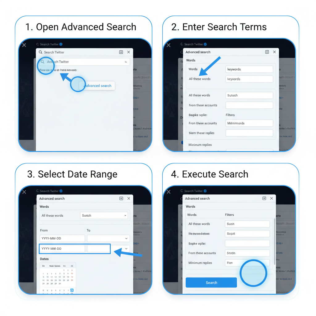 Filtering by Date Range in Advanced Search (Desktop Walkthrough) — how to view tweets from a certain date