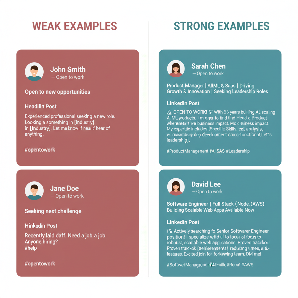Highlight 2–3 Notable Achievements — how to write effective open to work post linkedin