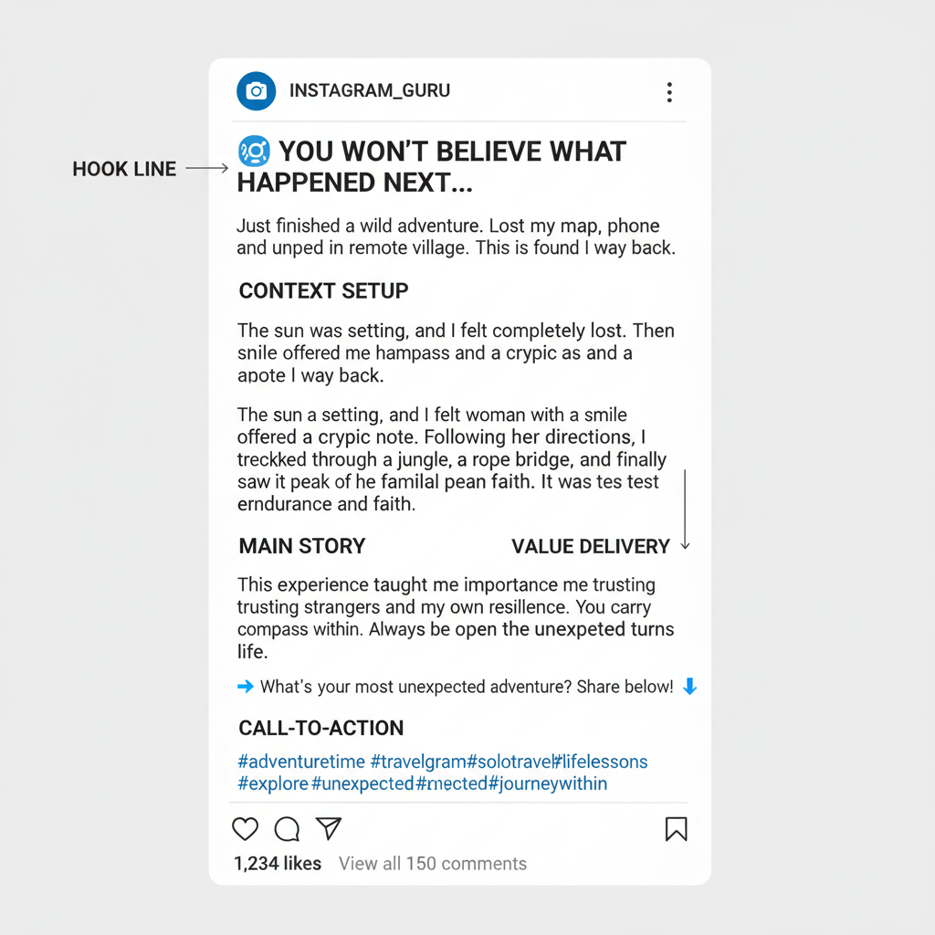 Structure Captions for Readability — how to write engaging long post on instagram