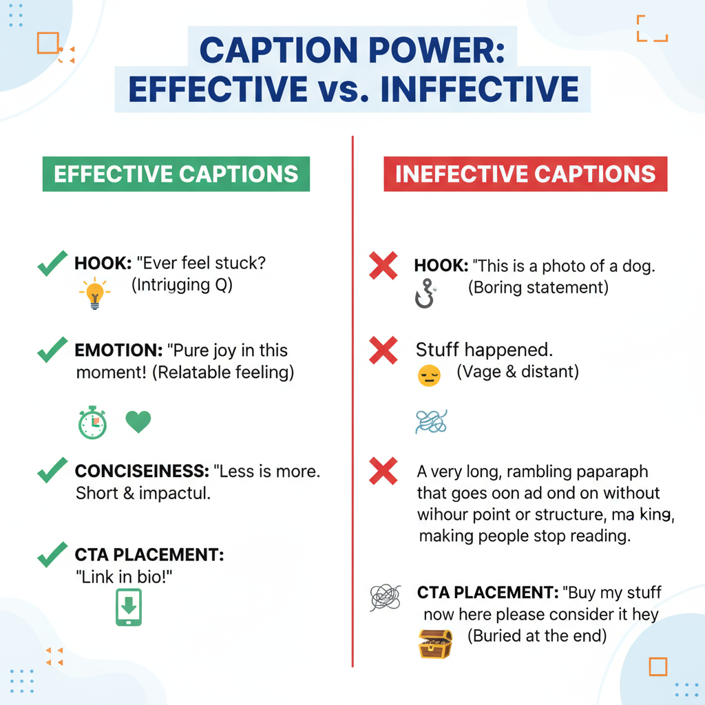 Use Hooks in the First Few Words — how to write engaging stories captions for social media