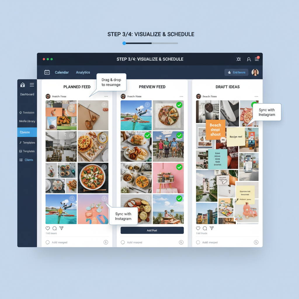 Using Scheduling and Preview Tools for Vertical Layout Accuracy — instagram grid vertical layout guide