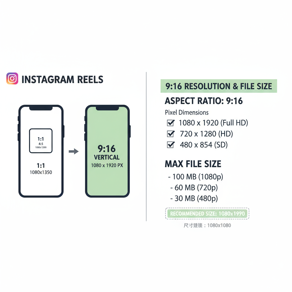 Recommended Resolution for Best Quality — instagram reels size guide