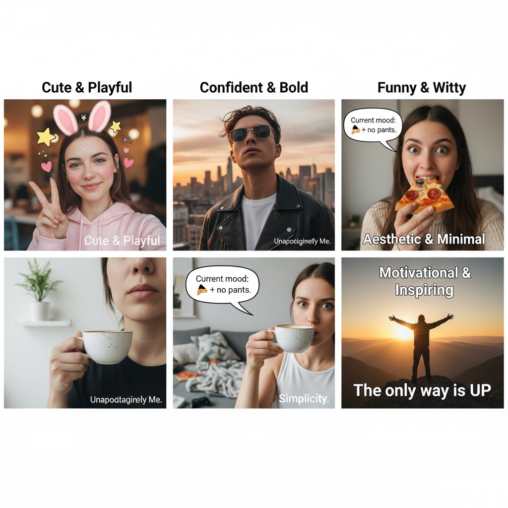 Confident & Bold — instagram short captions for selfies