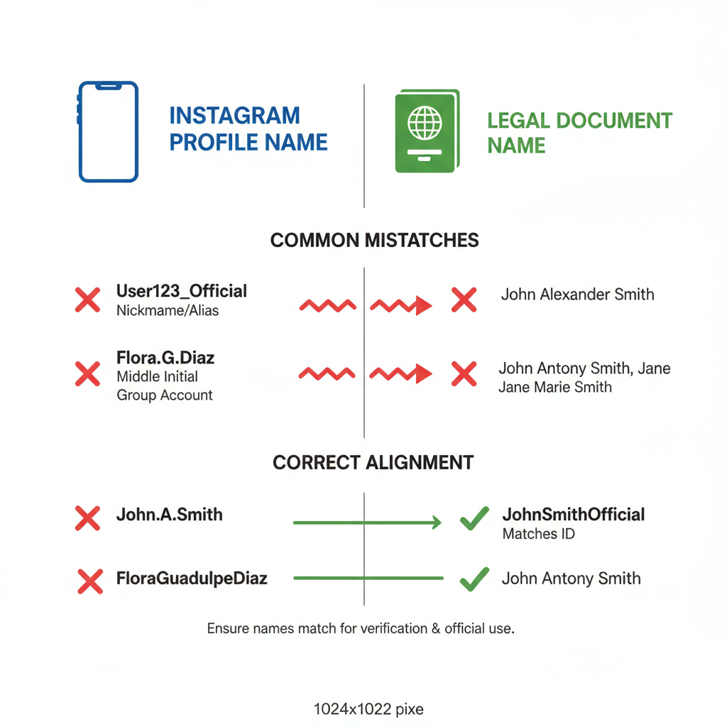 How to Check and Align Your Instagram Name with Legal Documents — instagram verified badge name doesnt match
