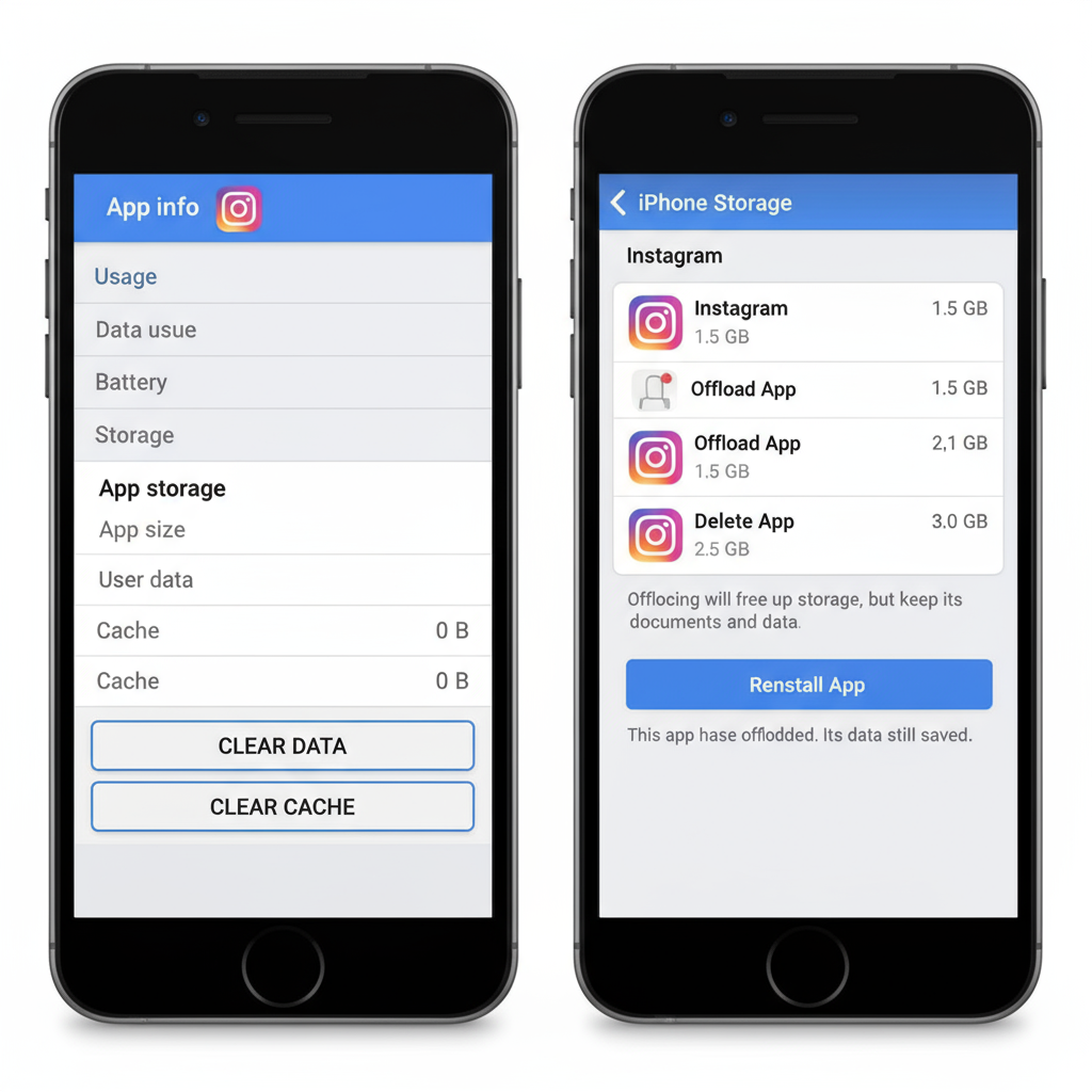 Step 2: Clear Instagram Cache and Data — instagram wont let me post something went wrong
