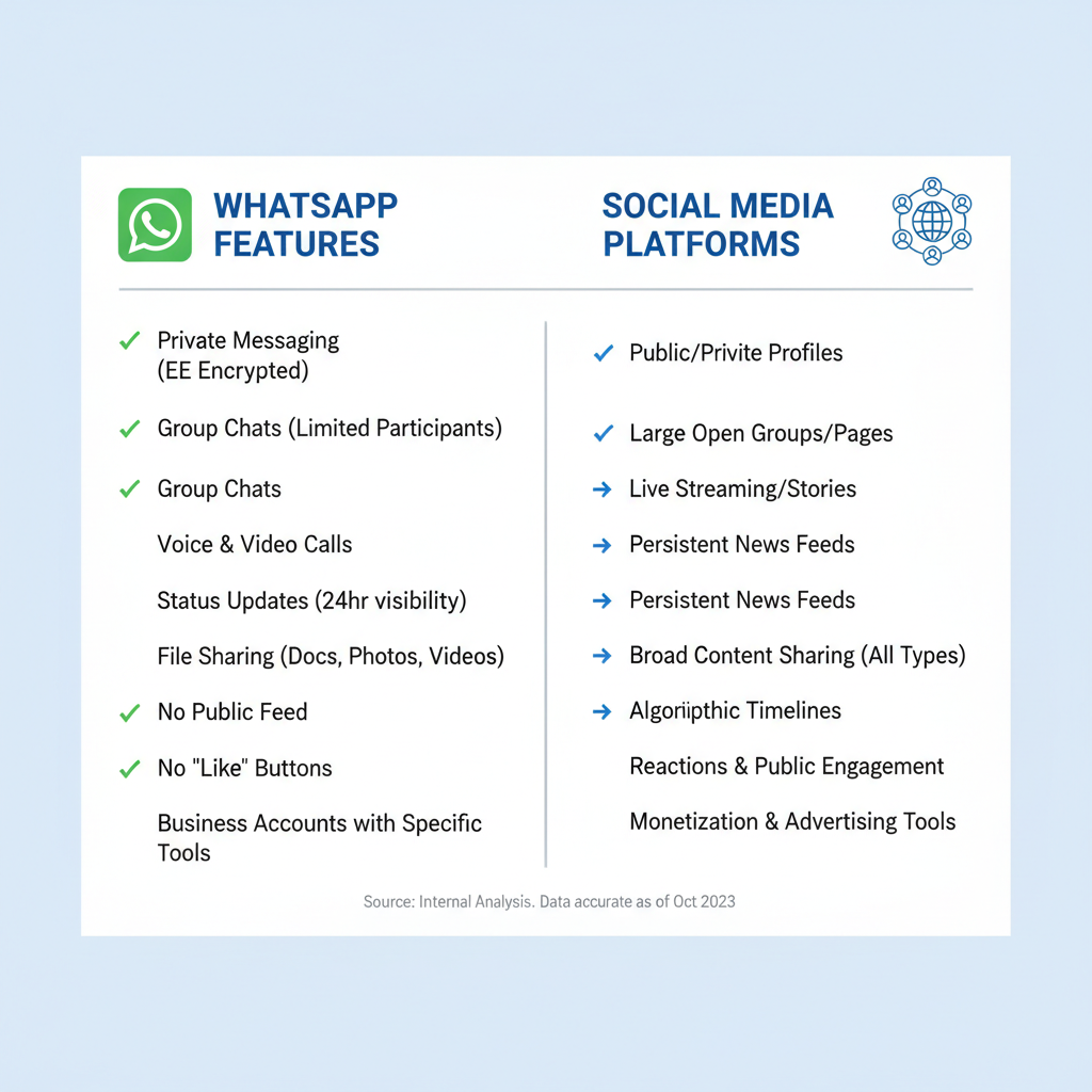 Privacy and Encryption: Impact on Classification — is whatsapp a social media platform