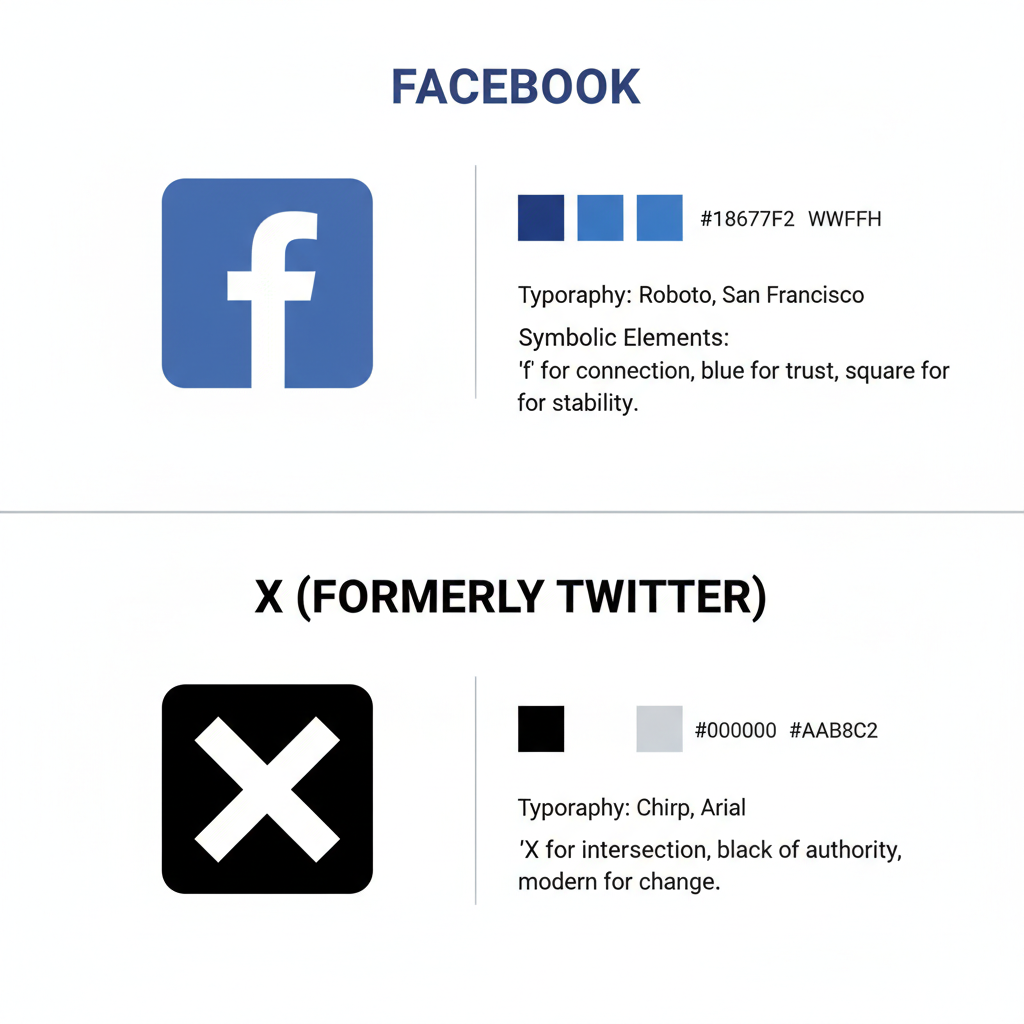 Introduction to Brand Logos for Digital Marketing Success — logo of facebook and twitter