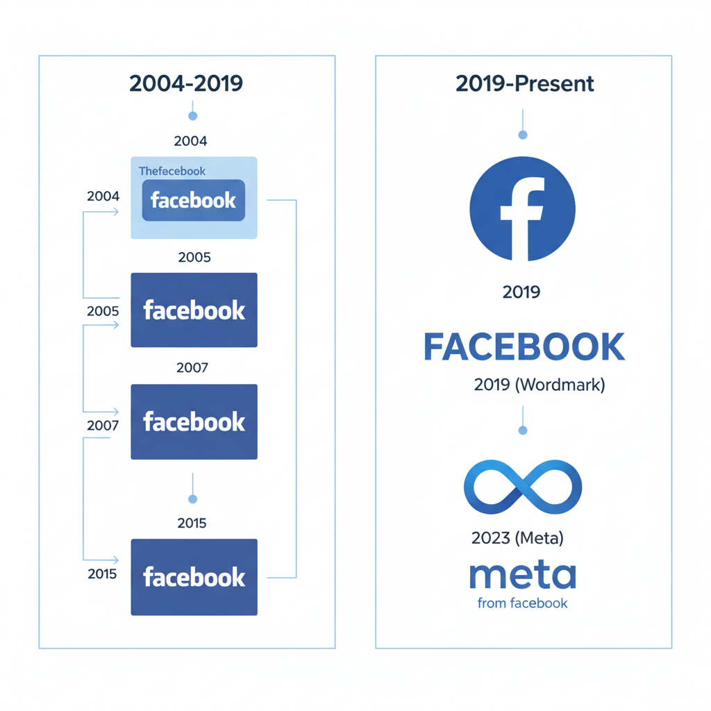 Icon-Only Era (2012–Present) — logos of facebook and twitter history design branding