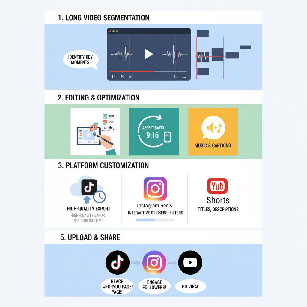 Breaking Long Form Content into Thematic Segments — long form to short form video