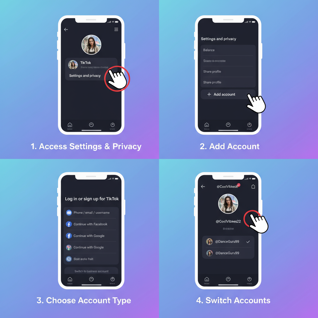 How to Create and Switch Between Accounts in the App — manage multiple tiktok accounts effectively