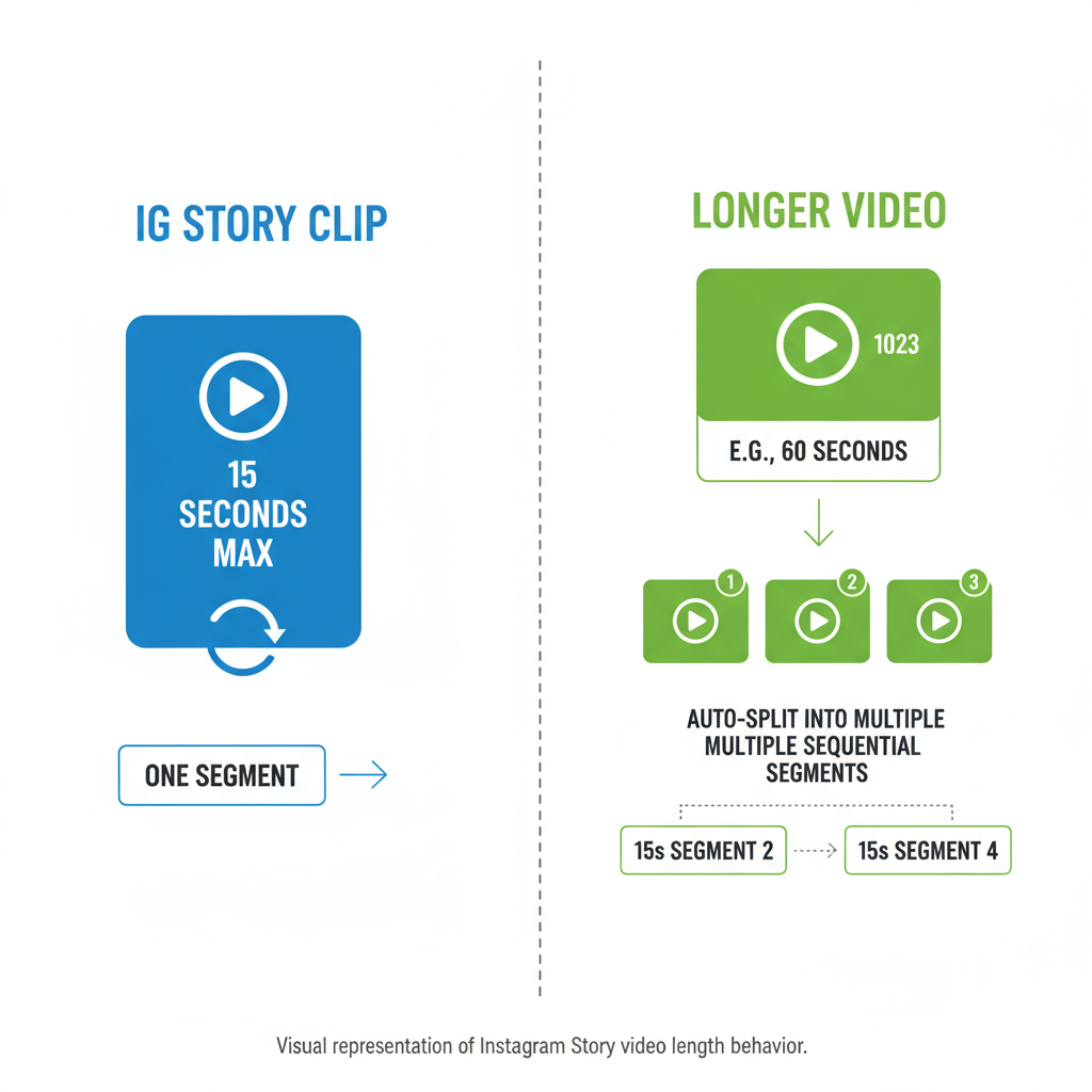 How Instagram Auto-Splits Longer Videos — max length of ig story