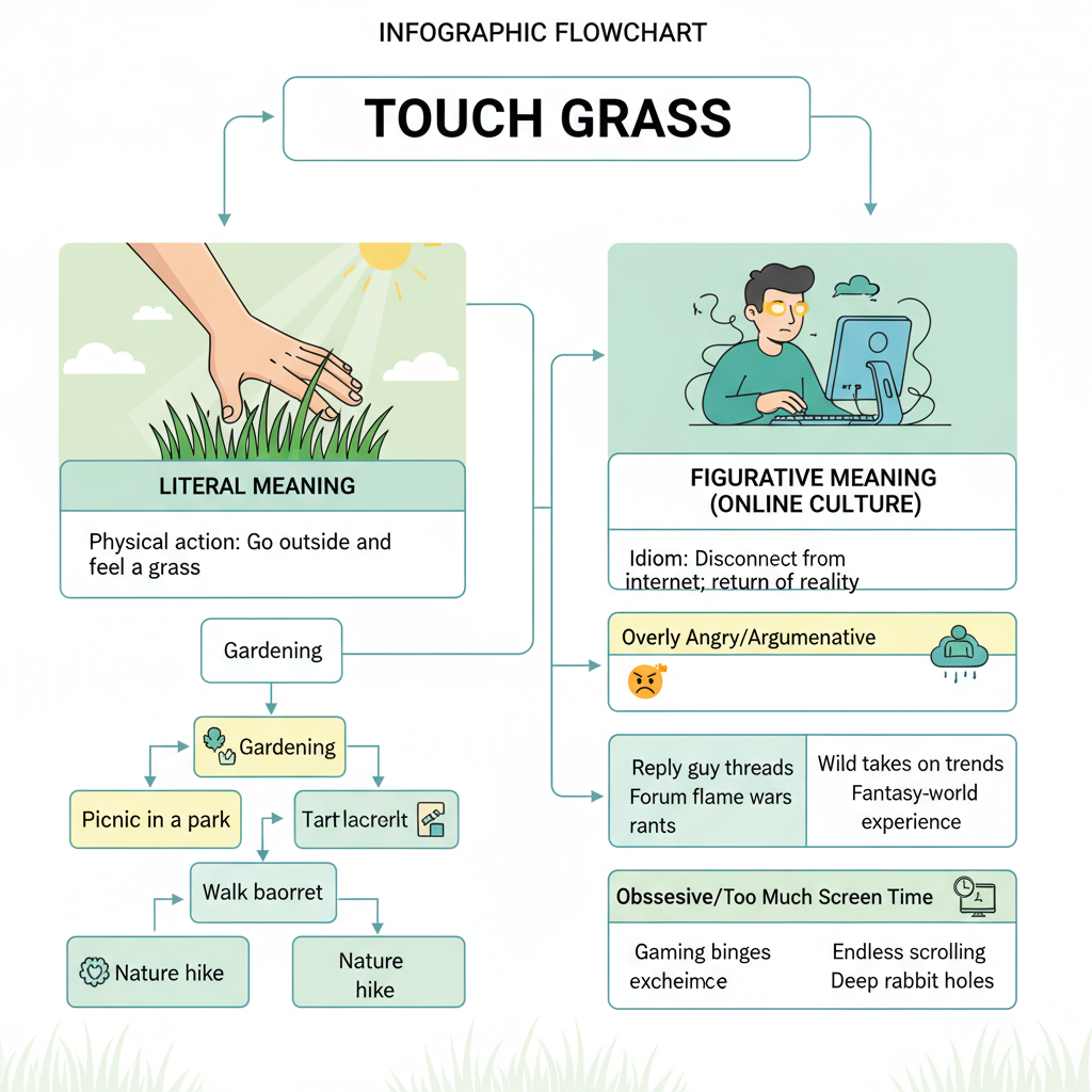 Origin and Evolution in Meme Culture — me when people tell me to touch grass