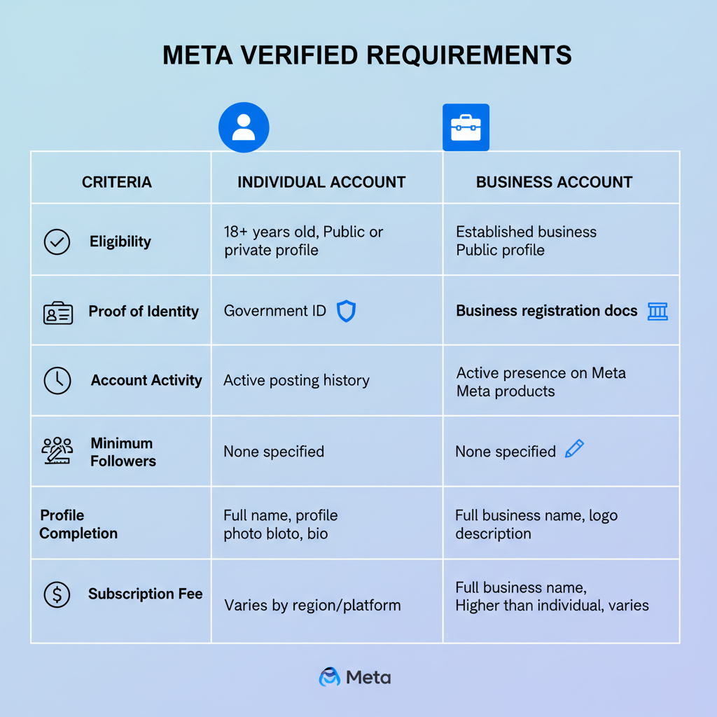 Identity Verification and Acceptable ID Types — meta verified eligibility requirements