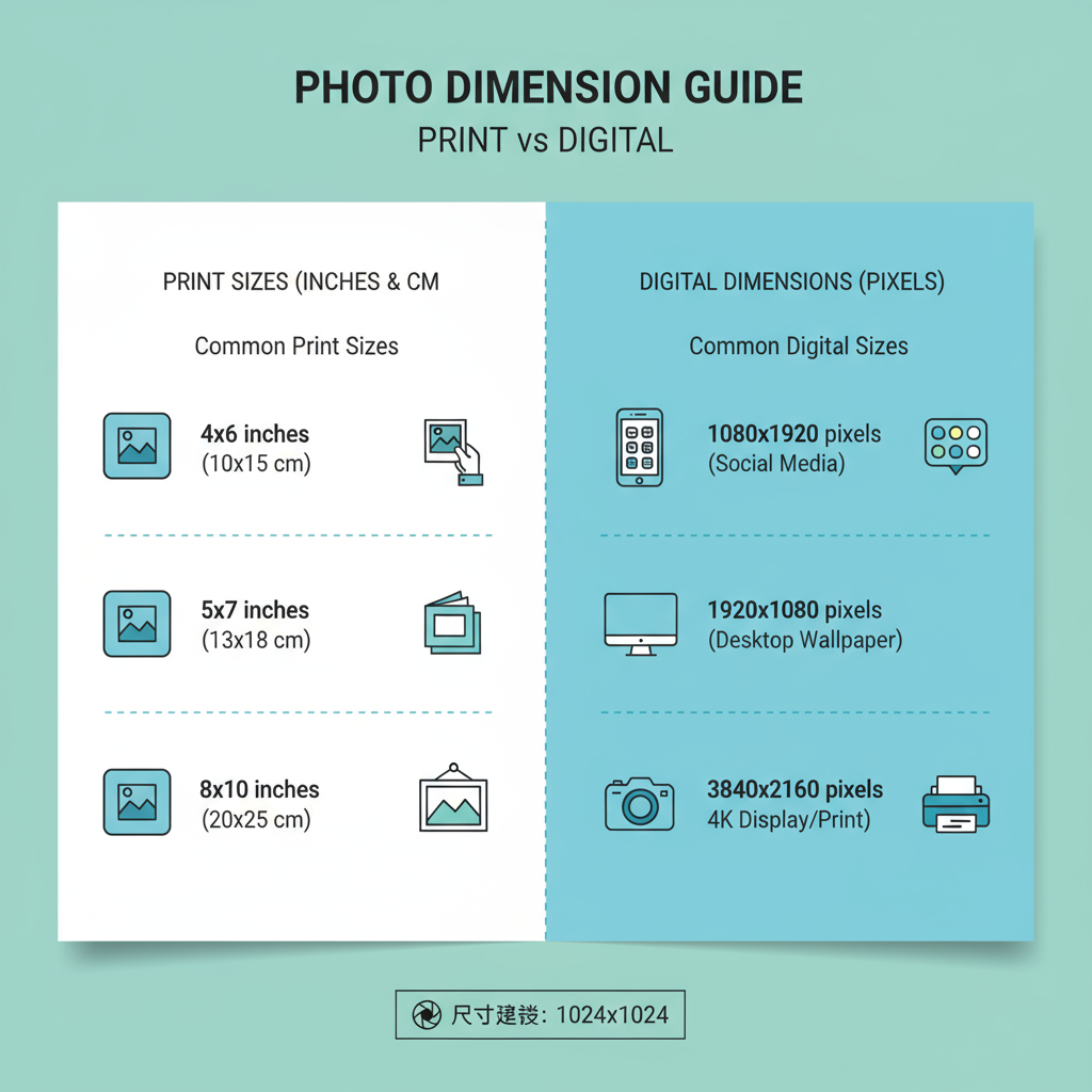 Standard Digital Picture Dimensions — most common picture sizes