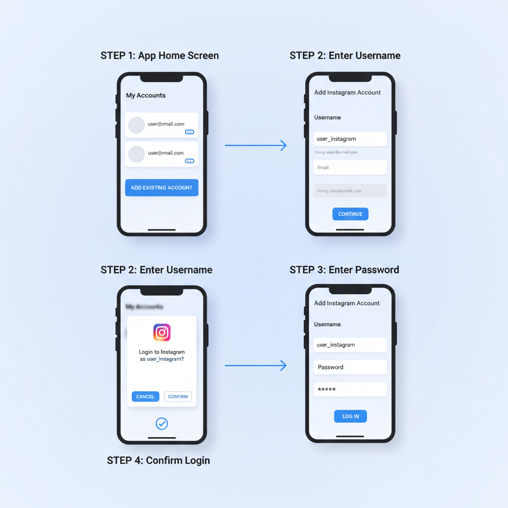 Steps to Add an Existing Account to Your Instagram App — multiple accounts on instagram with same email