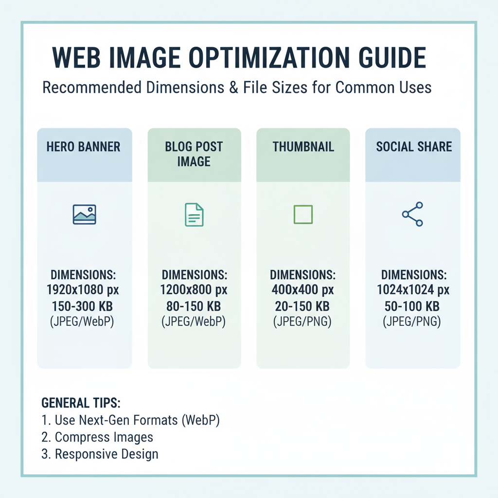 Recommended Image Dimensions for Common Web Uses — optimal image size for web