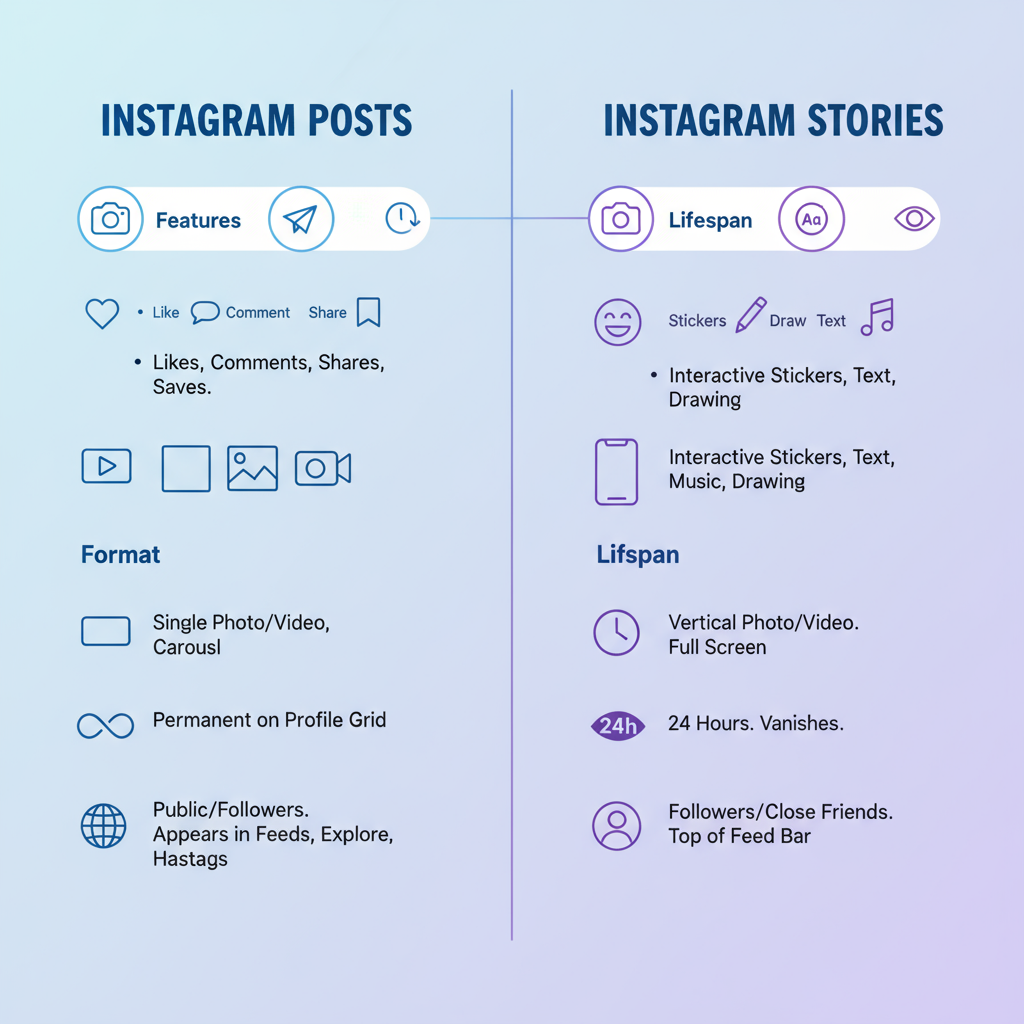 Definition and Key Features of Instagram Stories — post vs story on instagram
