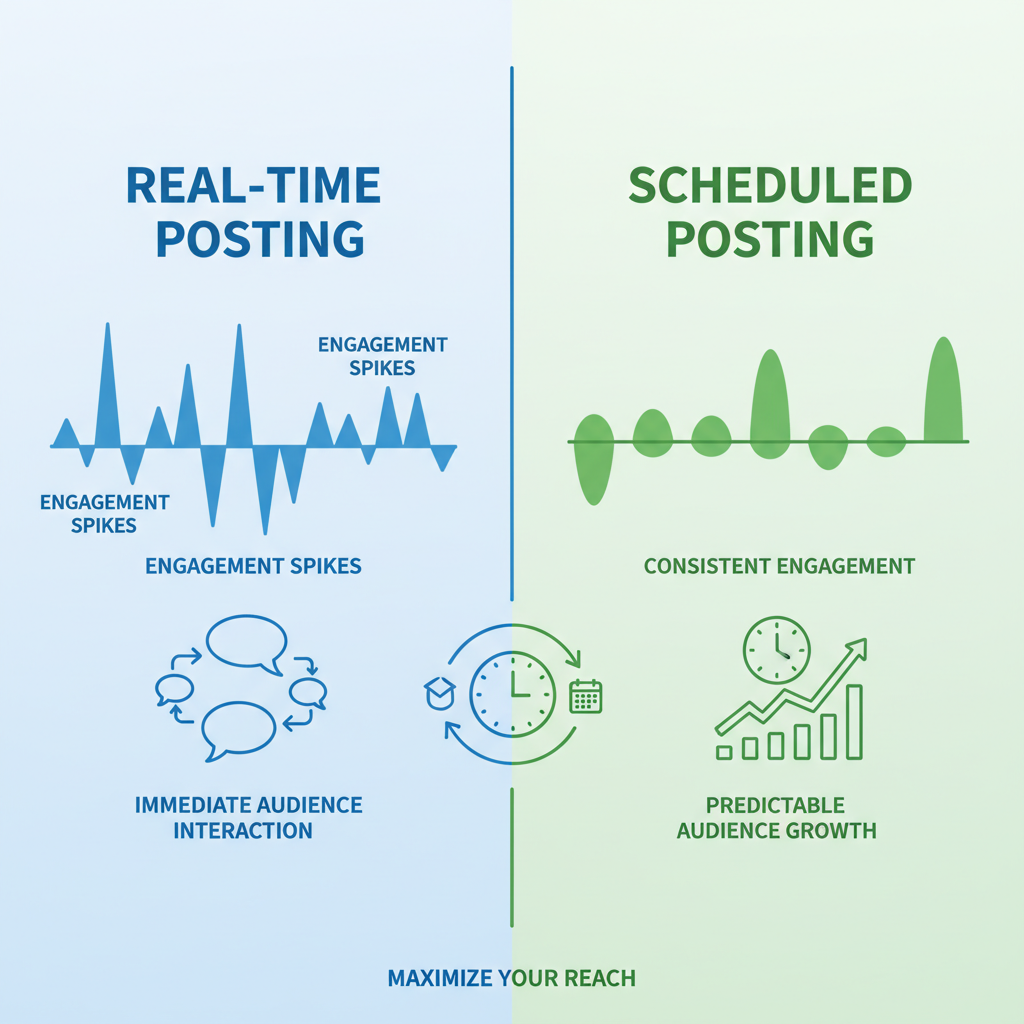 LinkedIn — real time posting meaning
