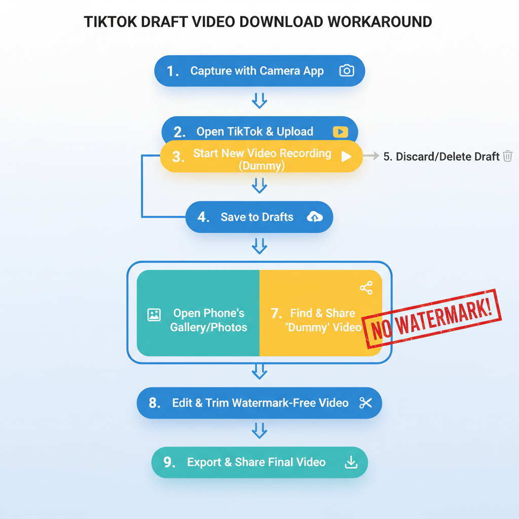 Download From TikTok Drafts to Avoid Watermarks — remove watermark tiktok video