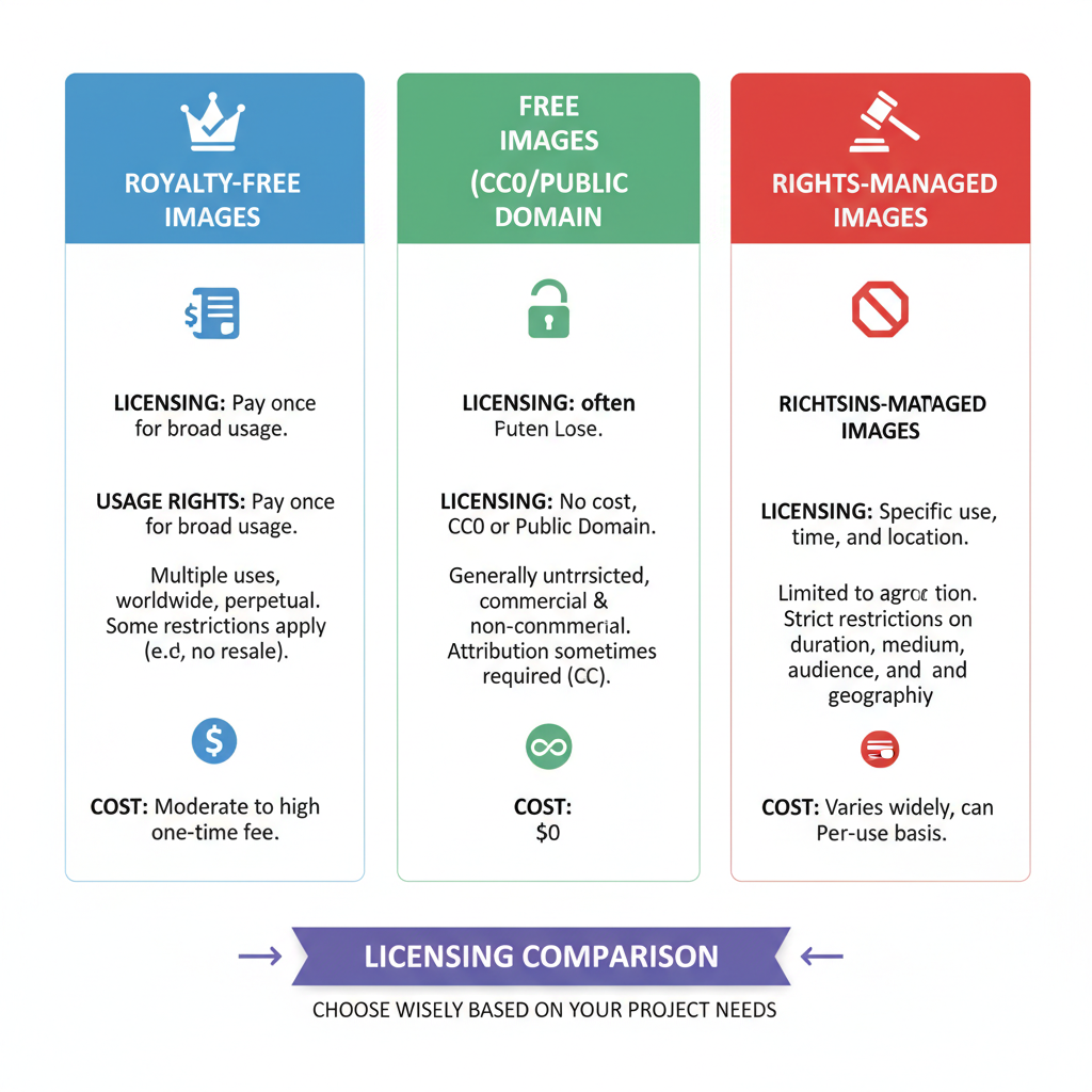 Common Licensing Terms and User Rights — royalty free images meaning and usage