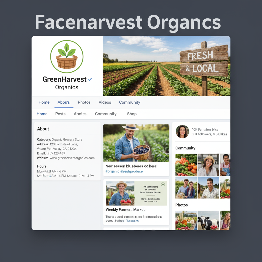 Choosing the Right Page Type and Category — sample of a facebook page for business success