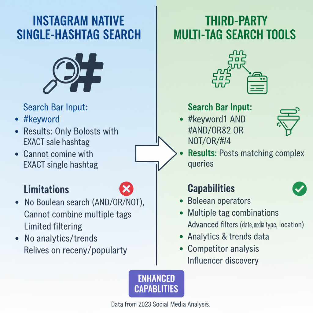 Manual Method: Combining Multiple Tags Using Search and Explore — search instagram multiple tags