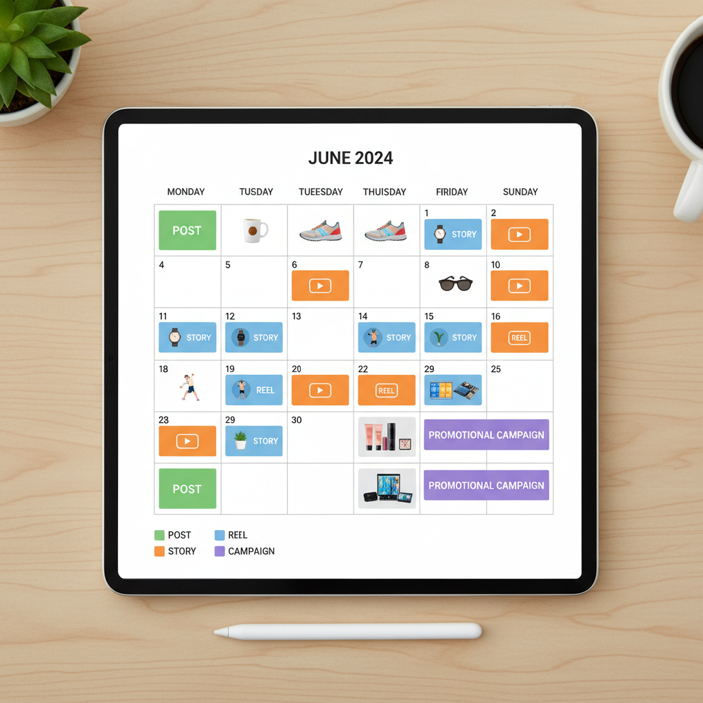 Create a Content Calendar for Engagement and Promotion — selling products on social media