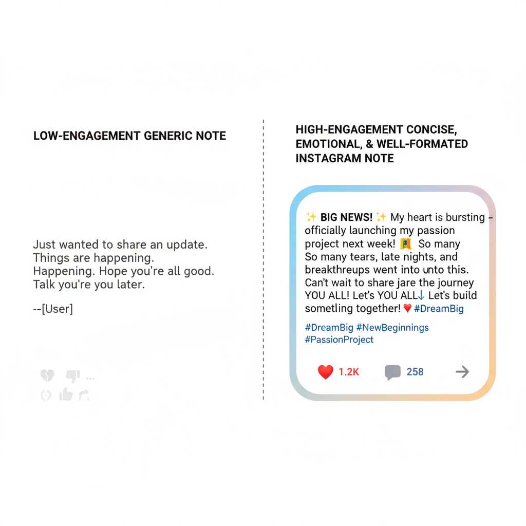 Hook With First Words or Emojis — short notes for instagram