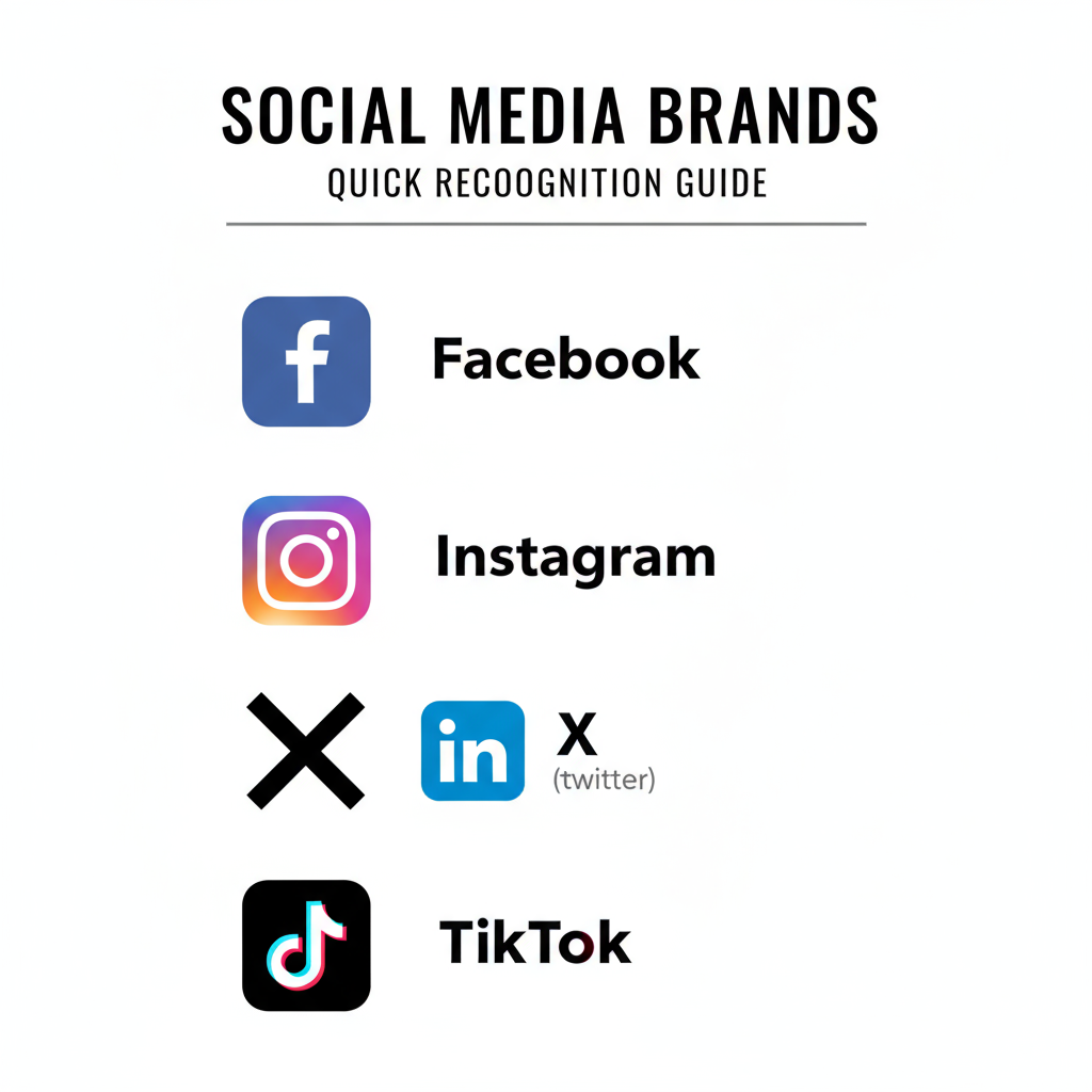 Social Media Apps Logos with Names for Brand Recognition