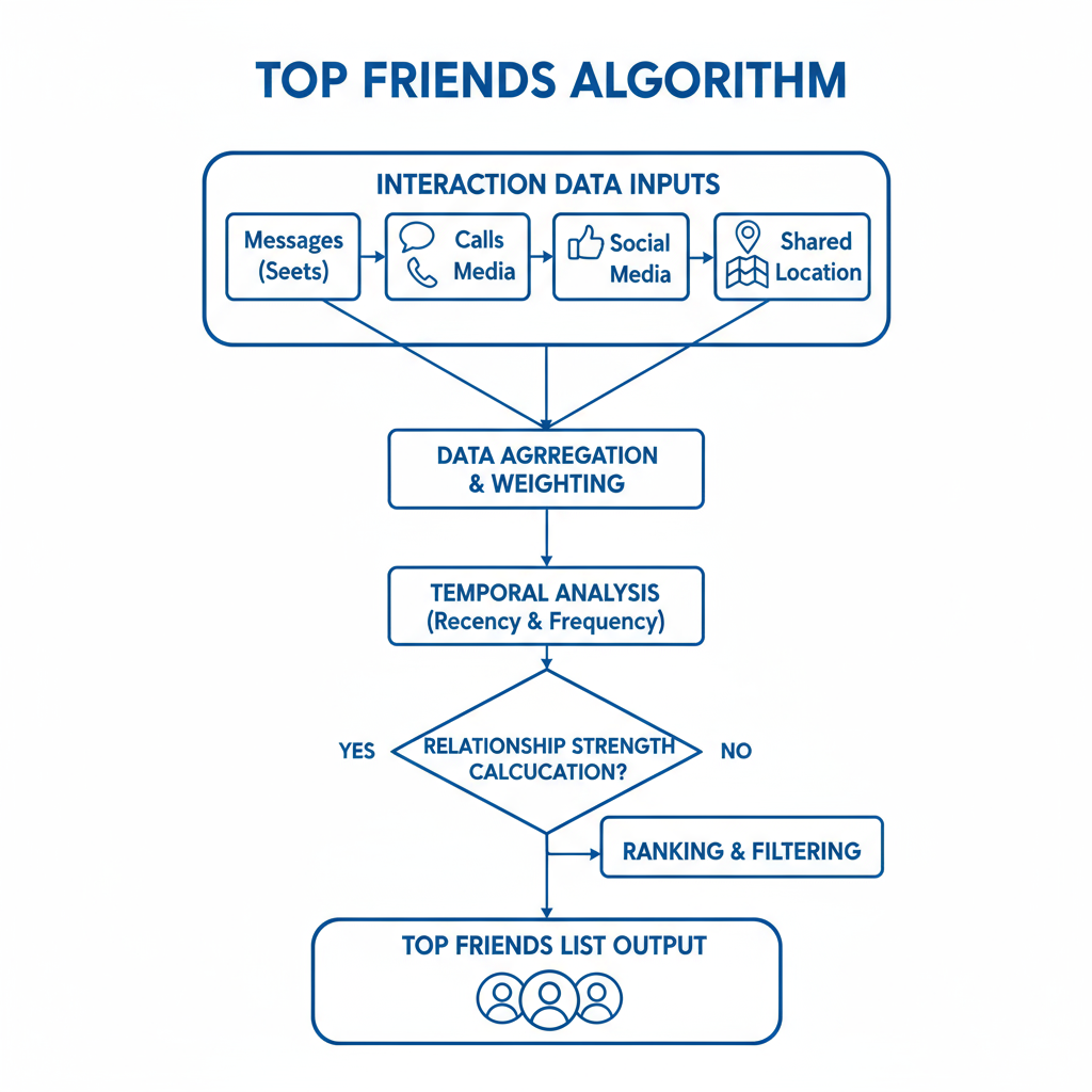 Simplified Algorithm Flow — top friends in facebook