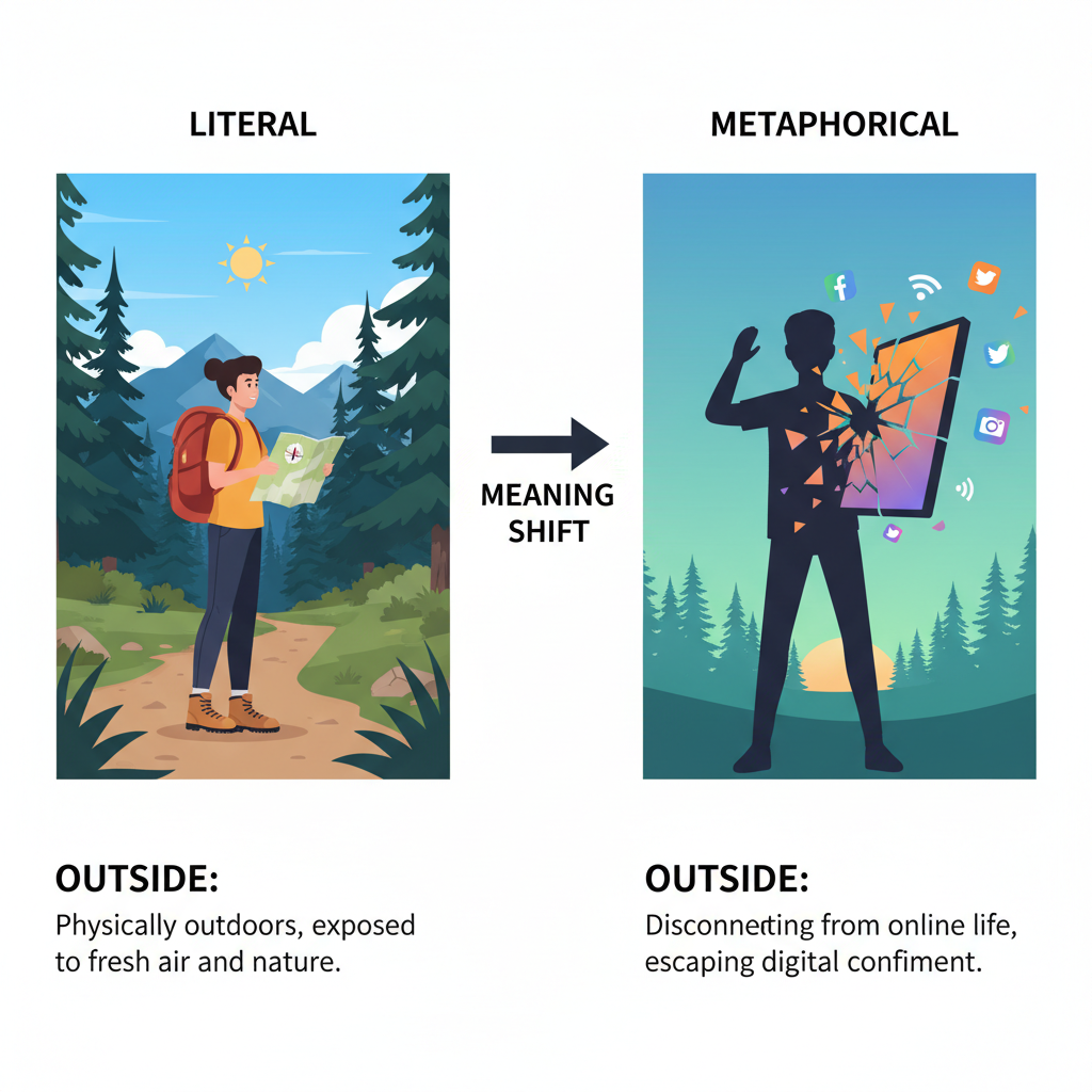 Literal vs. Metaphorical Meaning — touch grass meaning slang