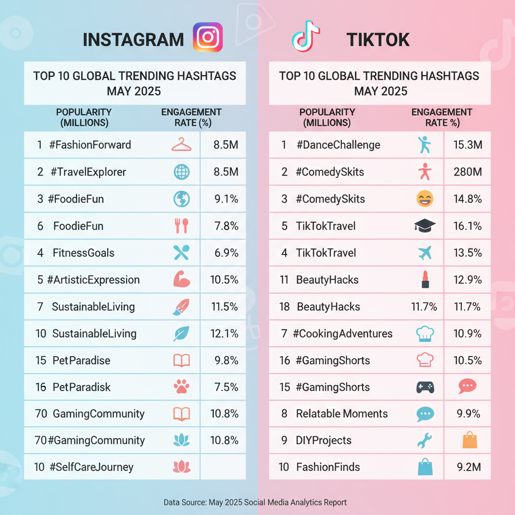 Fashion & Beauty — trending hashtags may 2025