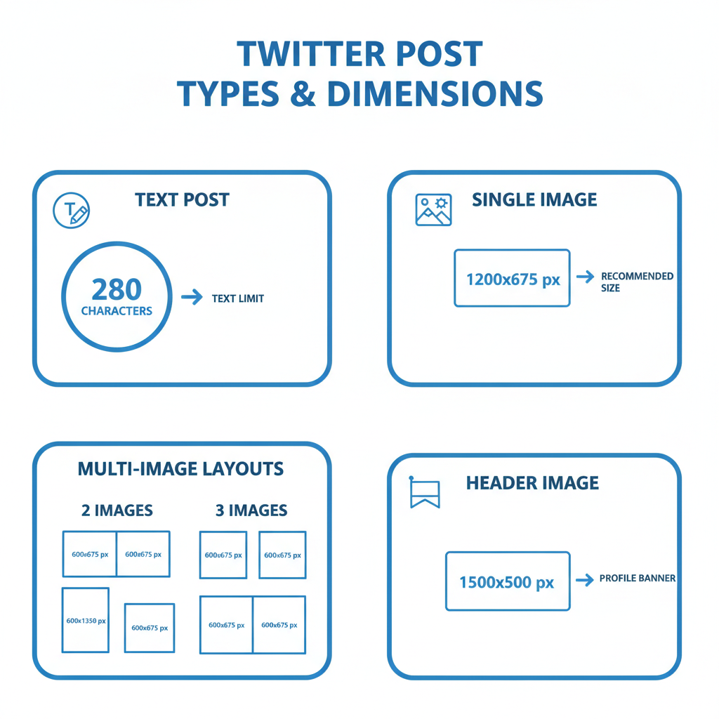 Ideal Image Sizes for Twitter — twitter post size guide optimal dimensions