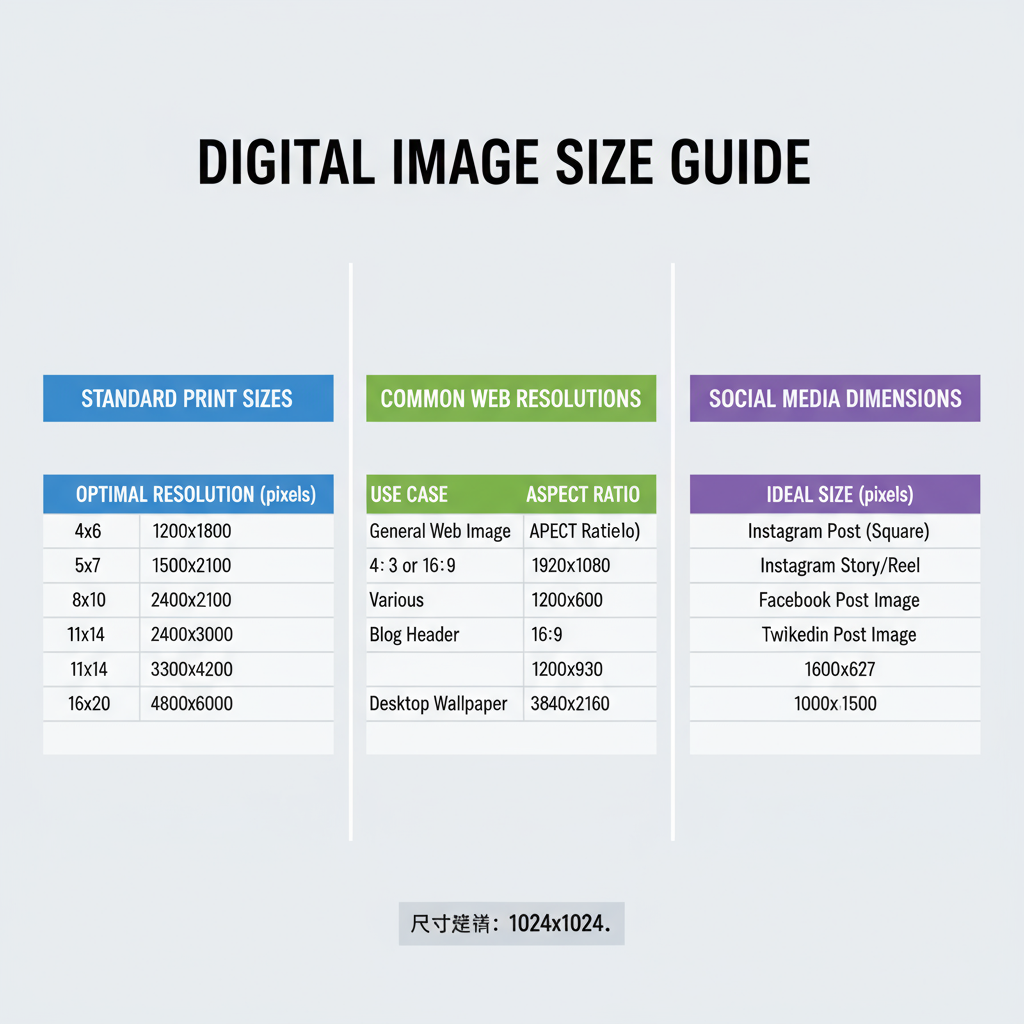 Standard Photo Sizes for Print — typical photo size guide web print social media