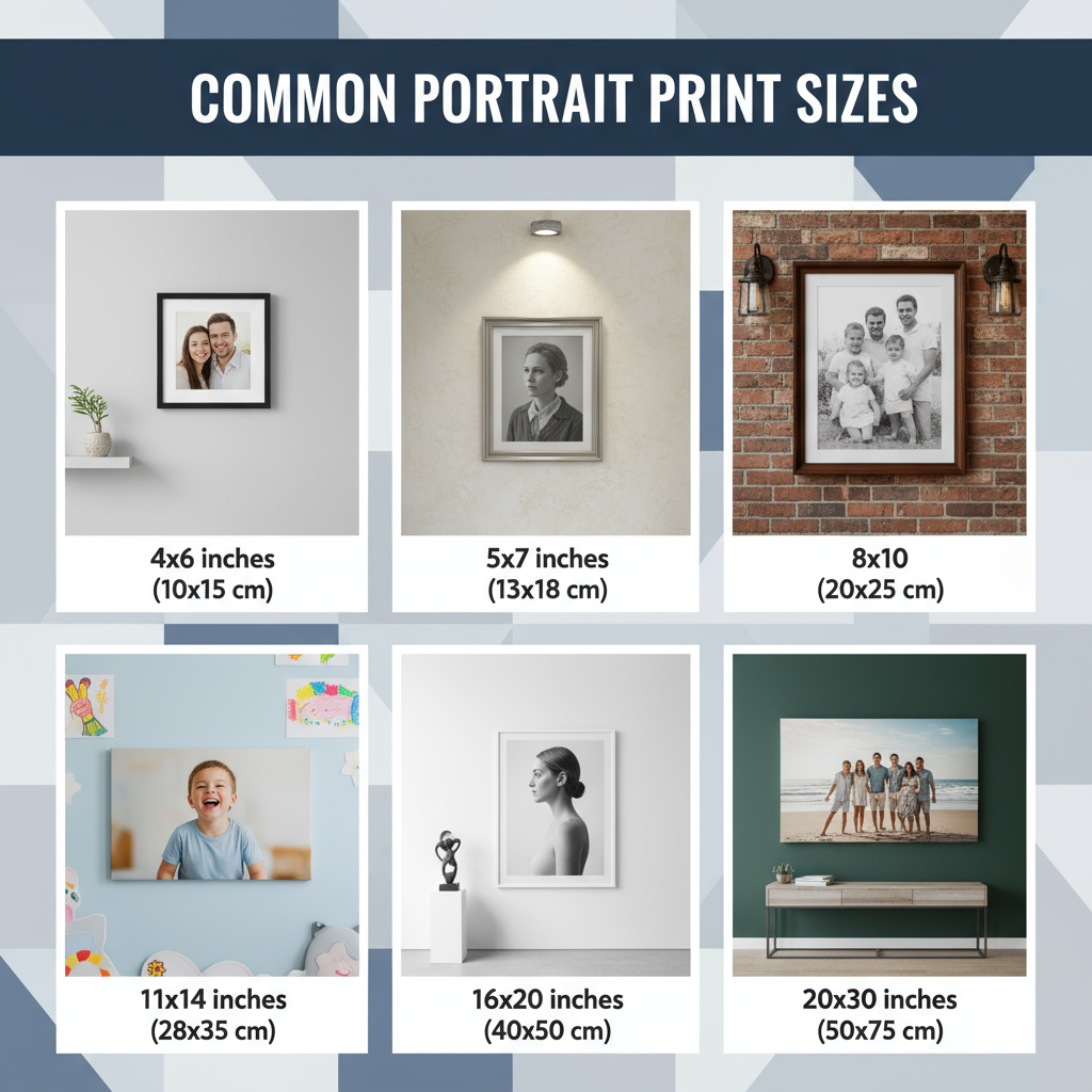 Most Common Portrait Print Sizes and Their Uses — typical portrait sizes
