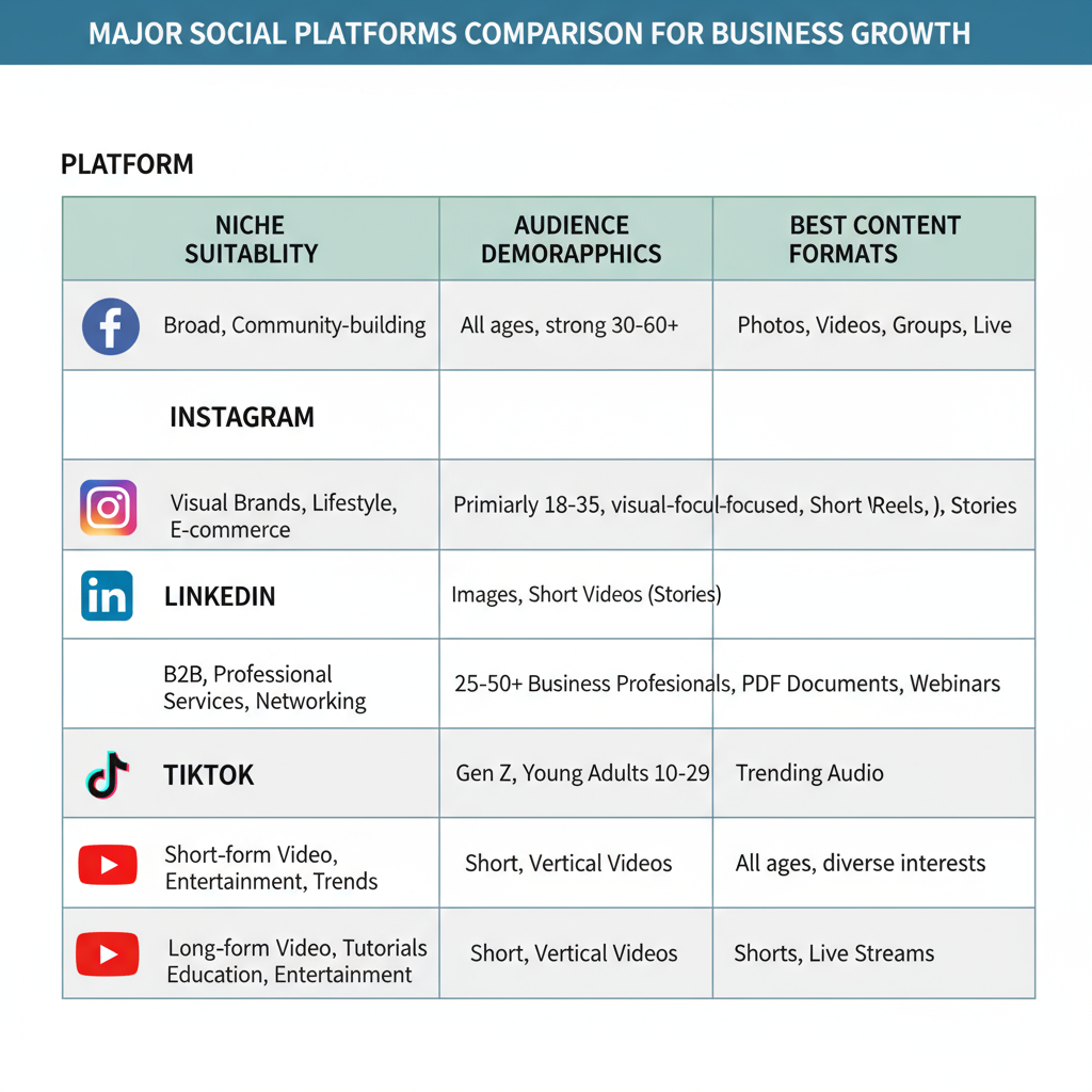 Choose the Right Platforms for Your Niche and Objectives — ultimate social media masterclass for business growth