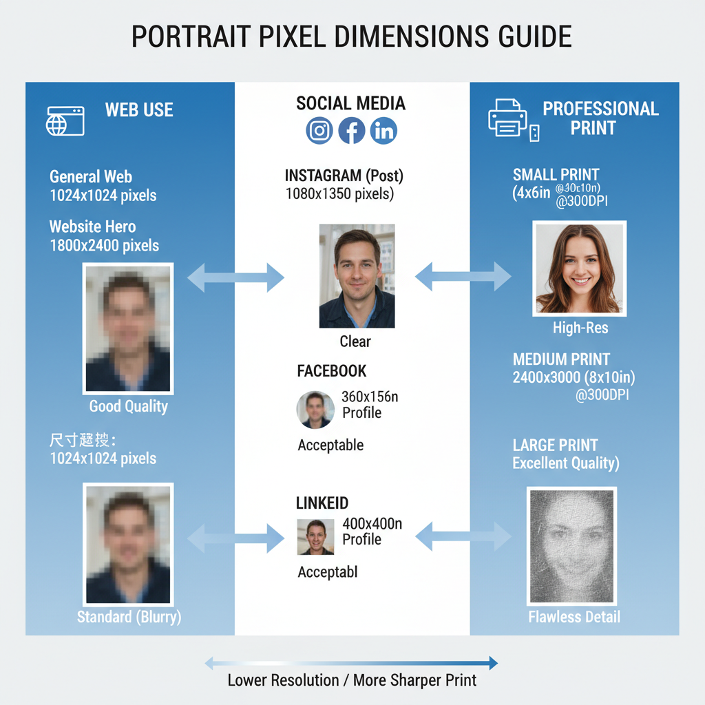 Standard Pixel Sizes for Social Media Portraits — understanding portrait pixel size for high quality images
