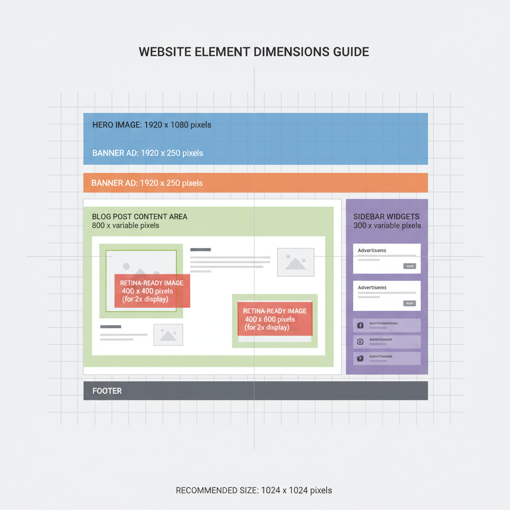 Hero Image, Banner, and Feature Section Dimensions — website dimensions in pixels