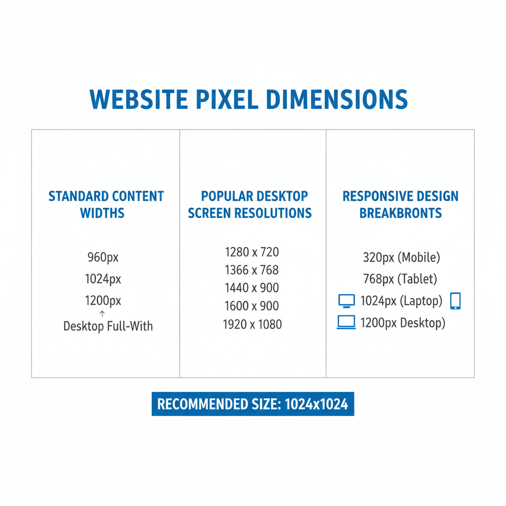 Common Breakpoints — website px dimensions