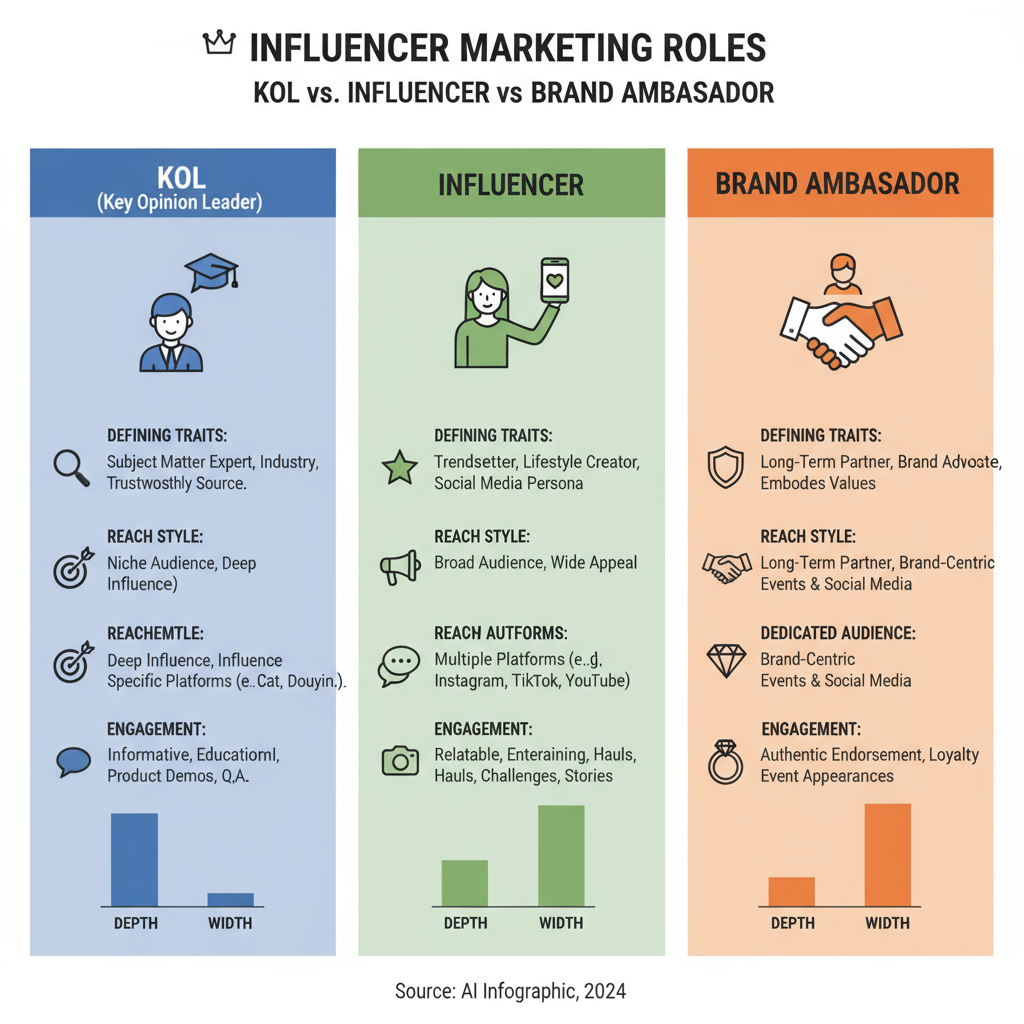KOLs vs. Influencers vs. Brand Ambassadors — what does kol mean