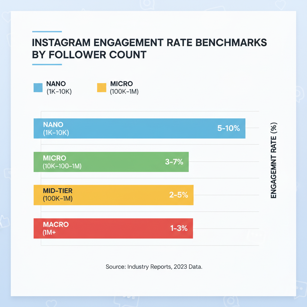 Benchmarks by Follower Count — what is a good instagram engagement rate