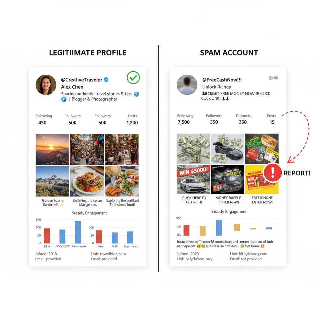 4. Engagement Baiters — what is a spam account on instagram